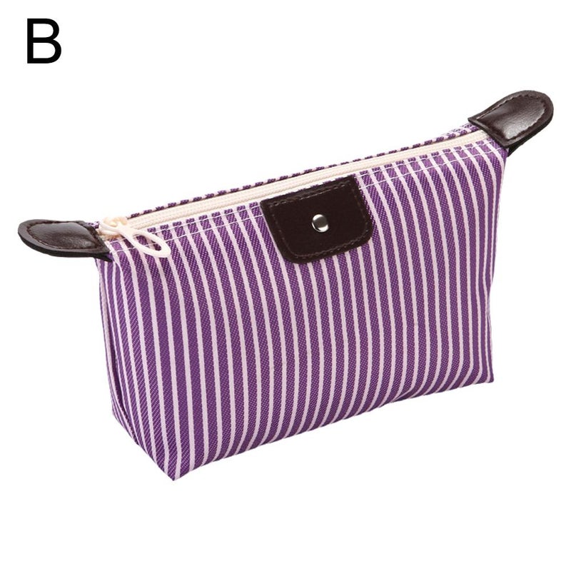 New striped dumpling bag, waterproof cosmetic bag, skincare product storage bag, portable handle bag, gift, fashionable travel bag